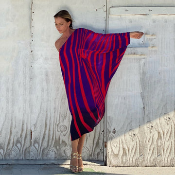 Beachside Sloping Shoulder Swing Dress
